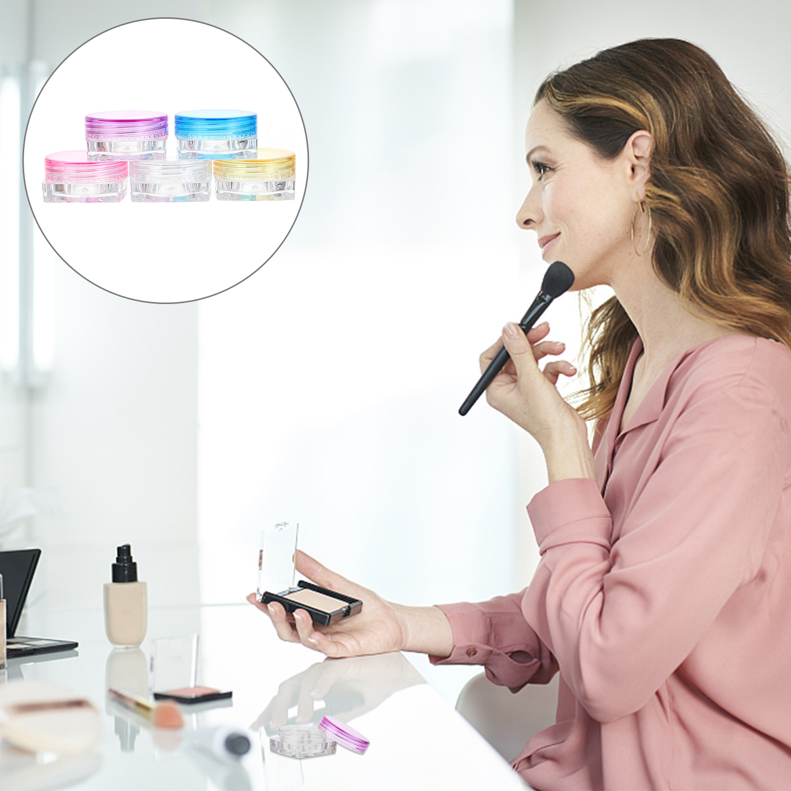 Hair Care - 50 stuks kleine, transparante cosmetische potjes
