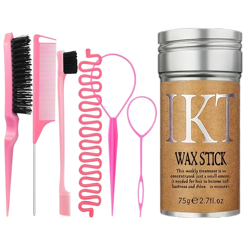 Hair Care - 7-delige haarstylingset met haarwax, kam, vlechttool