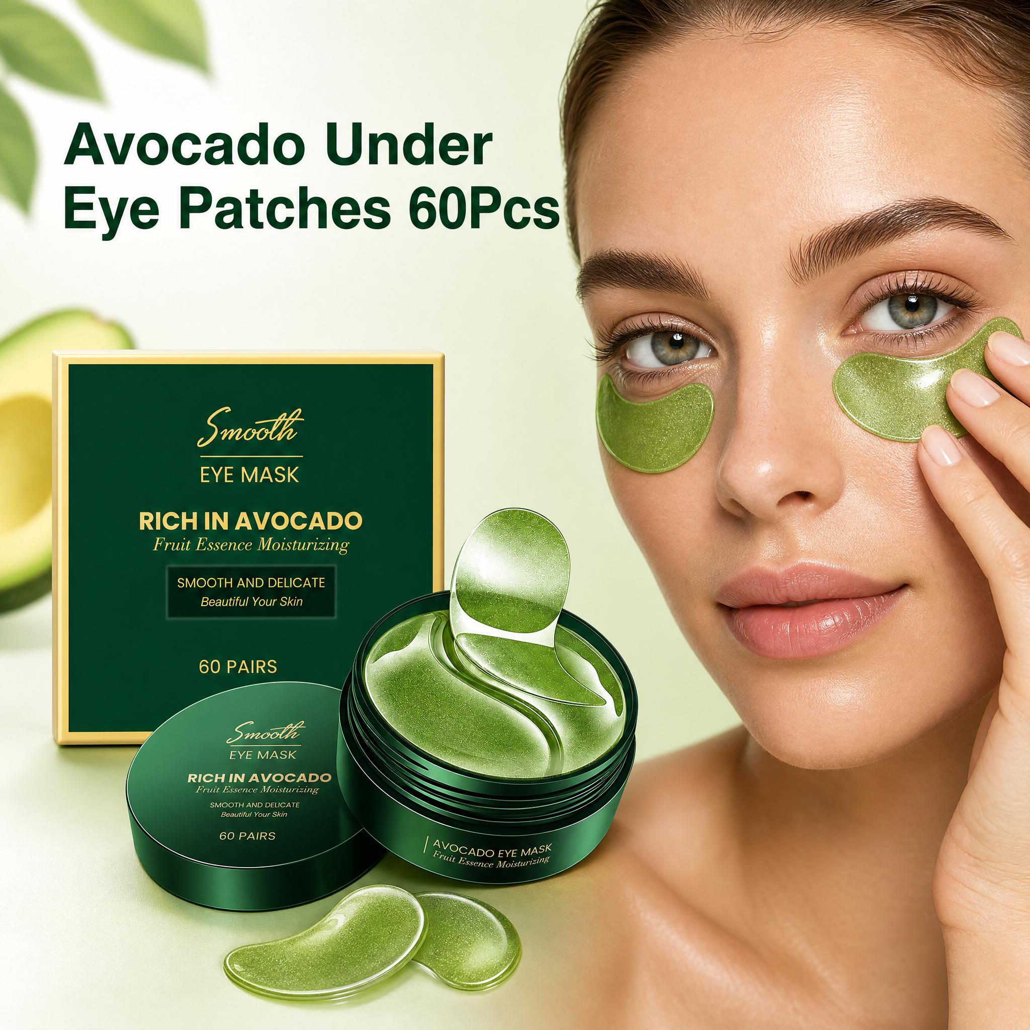 Collagen Under Eye Patches - 60 stuks avocado-collageen oogmasker, vermindert donkere