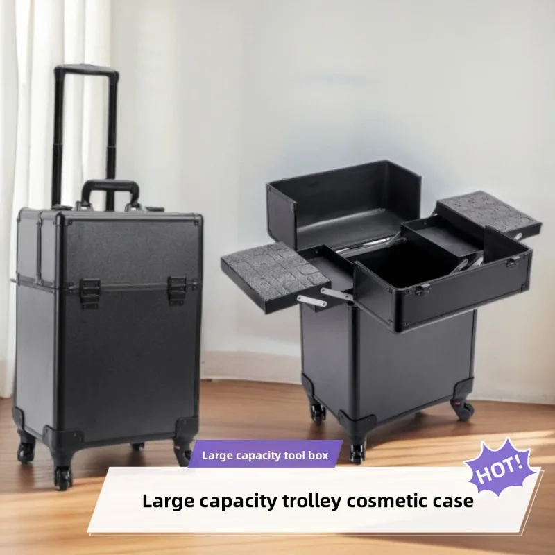 Makeup - Rollende cosmetische bagageorganizer met grote capaciteit,