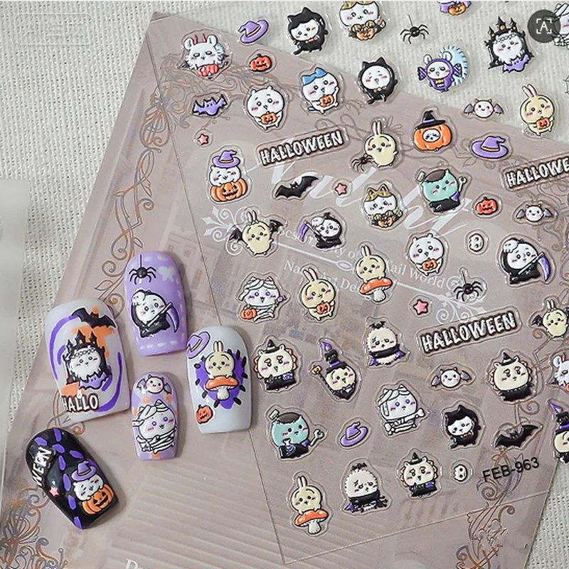 Nail Art - Nieuwe Chiikawa 5D-reliëf nagelstickers, schattige cartoon